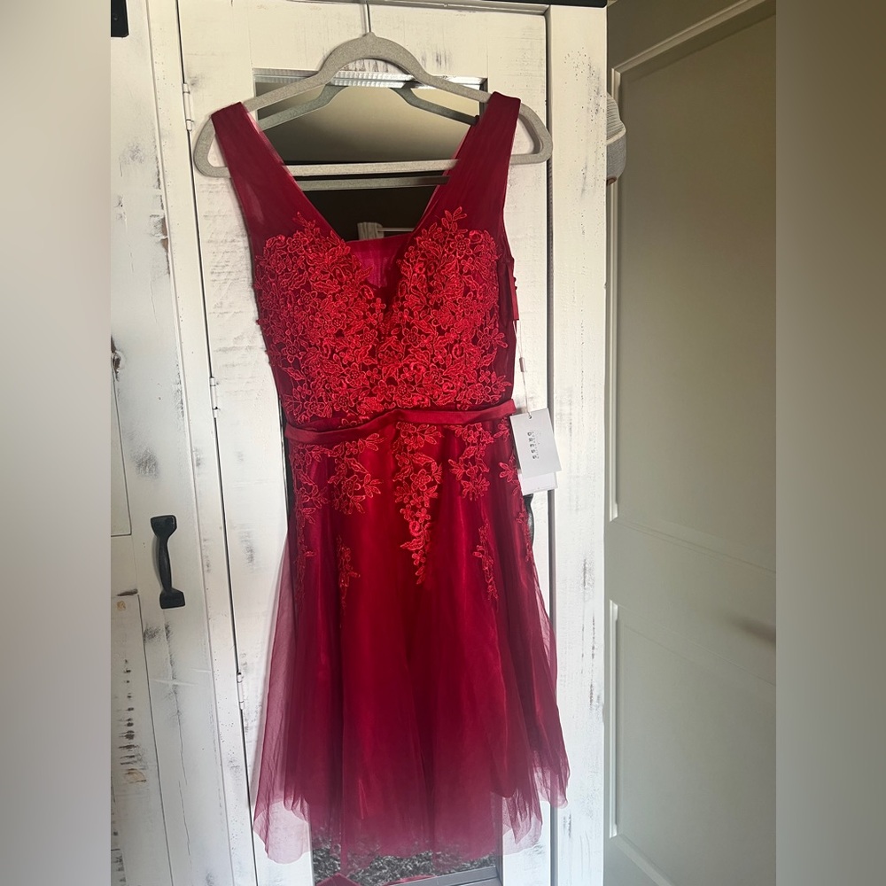 Lace & Tulle red prom/homecoming/semi formal dress size 8